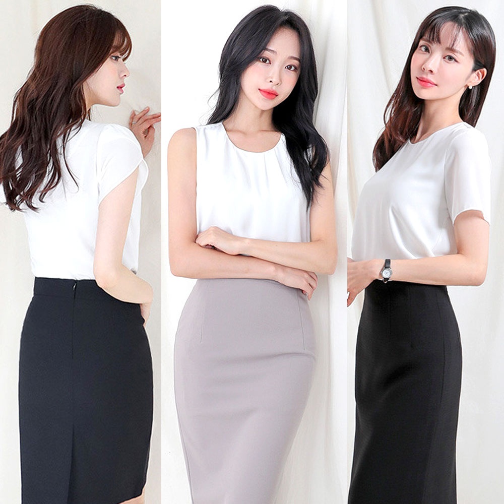 여성 오피스 블라우스 셔링 라운드, 면접 정장 이너로 무엇이 특별할까?