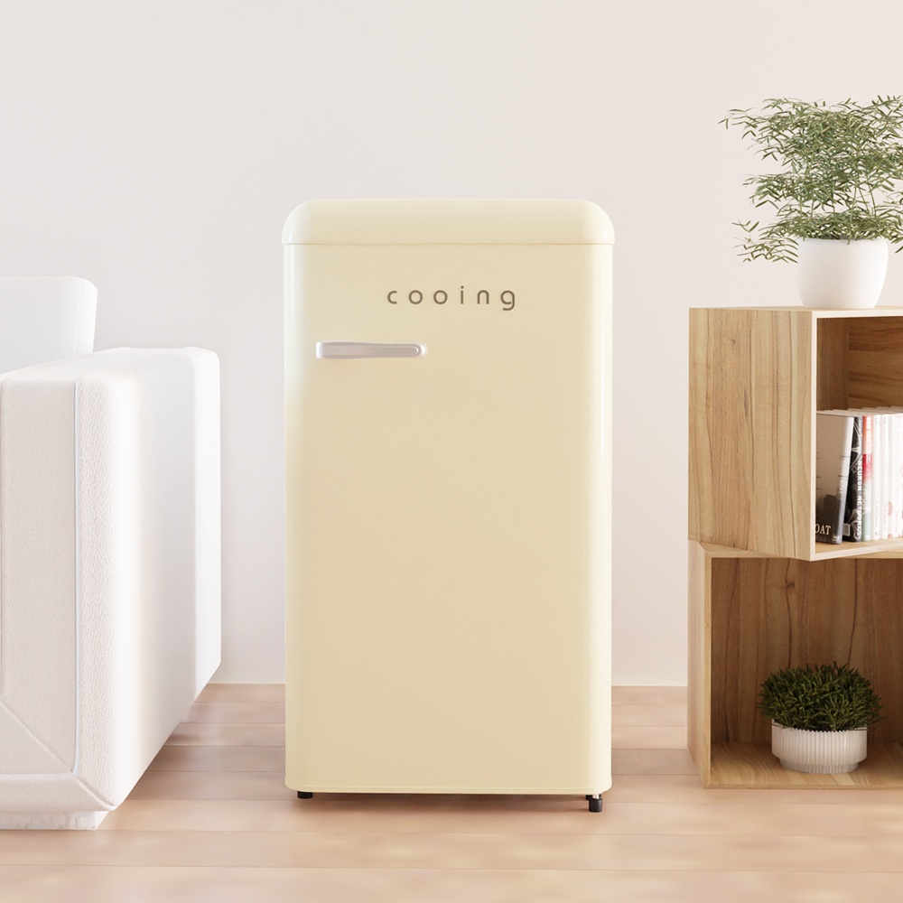 “쿠잉 레트로 미니냉장고 REF-S92” 간편한 소형 냉장고 추천